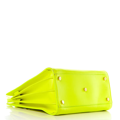 Saint Laurent Calfskin Small Sac De Jour Bag Neon Yellow 4 of 18