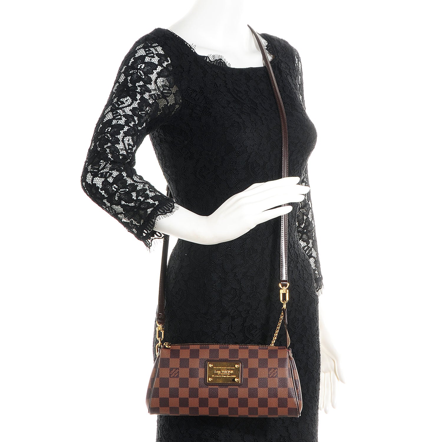 Louis Vuitton Damier Ebene Eva Clutch 2 of 12