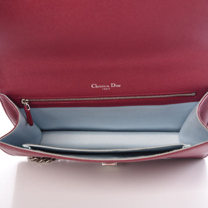 Christian Dior Grained Calfskin Large Diorama Flap Bag Burgundy 6 of 13