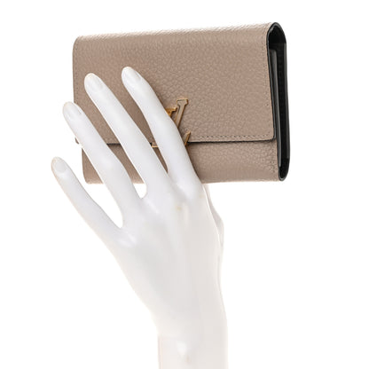 Louis Vuitton Taurillon Capucines Compact Wallet Galet 2 of 11