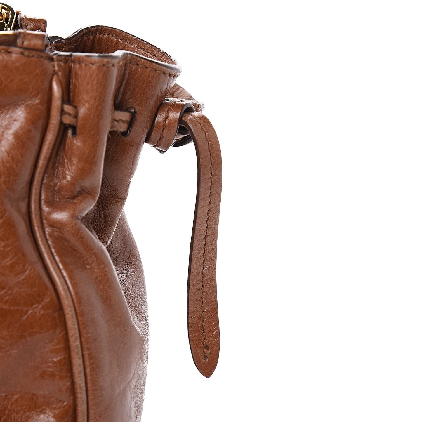 Vitello Lux Gathered Tote Palissandro