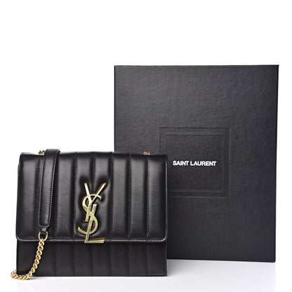 Saint Laurent Lambskin Matelasse Monogram Vicky Chain Wallet Black 11 of 11