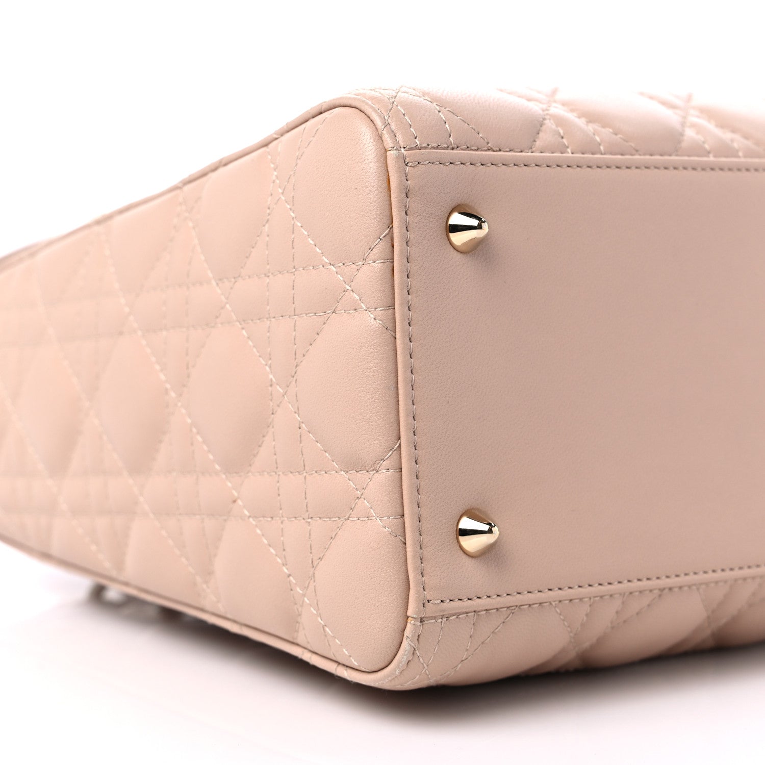 Christian Dior Lambskin Cannage Medium Lady Dior Beige 8 of 13