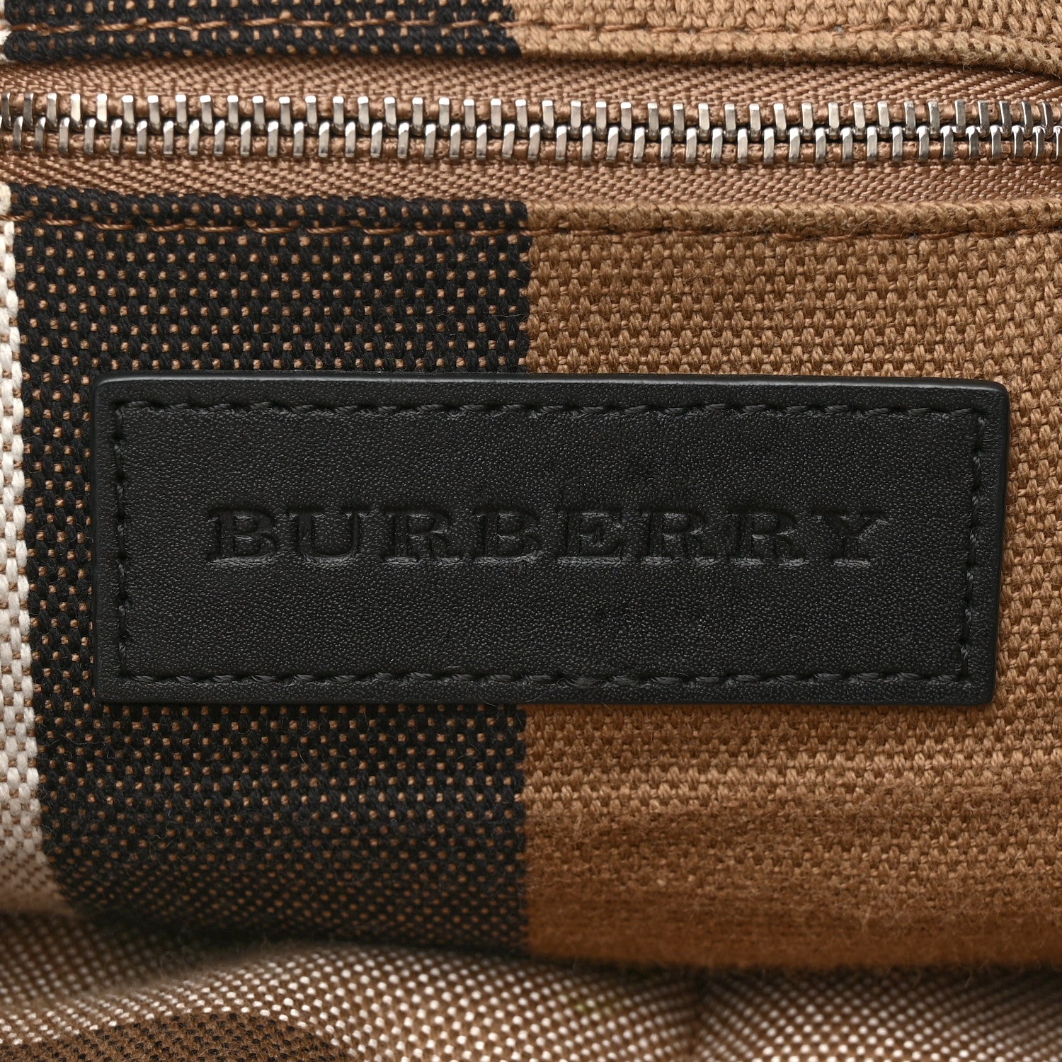 Burberry Grainy Calfskin House Check Medium Maidstone Black 6 of 17