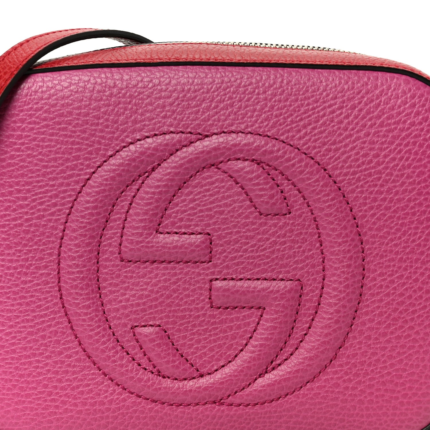 Gucci Dollar Calfskin Bi-Color Small Soho Disco Bag New Rosette Hibiscus Red 9 of 11