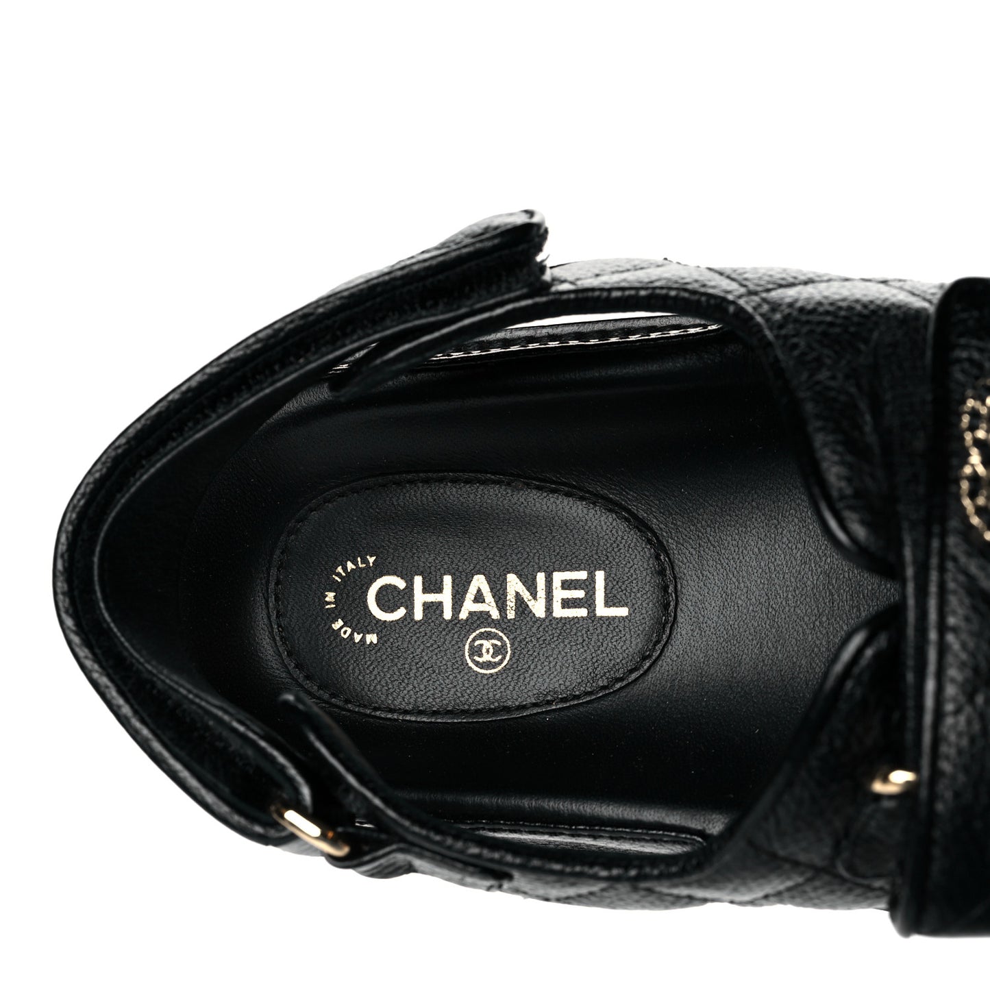 Grained Calfskin Velcro Dad Sandals 40 Black