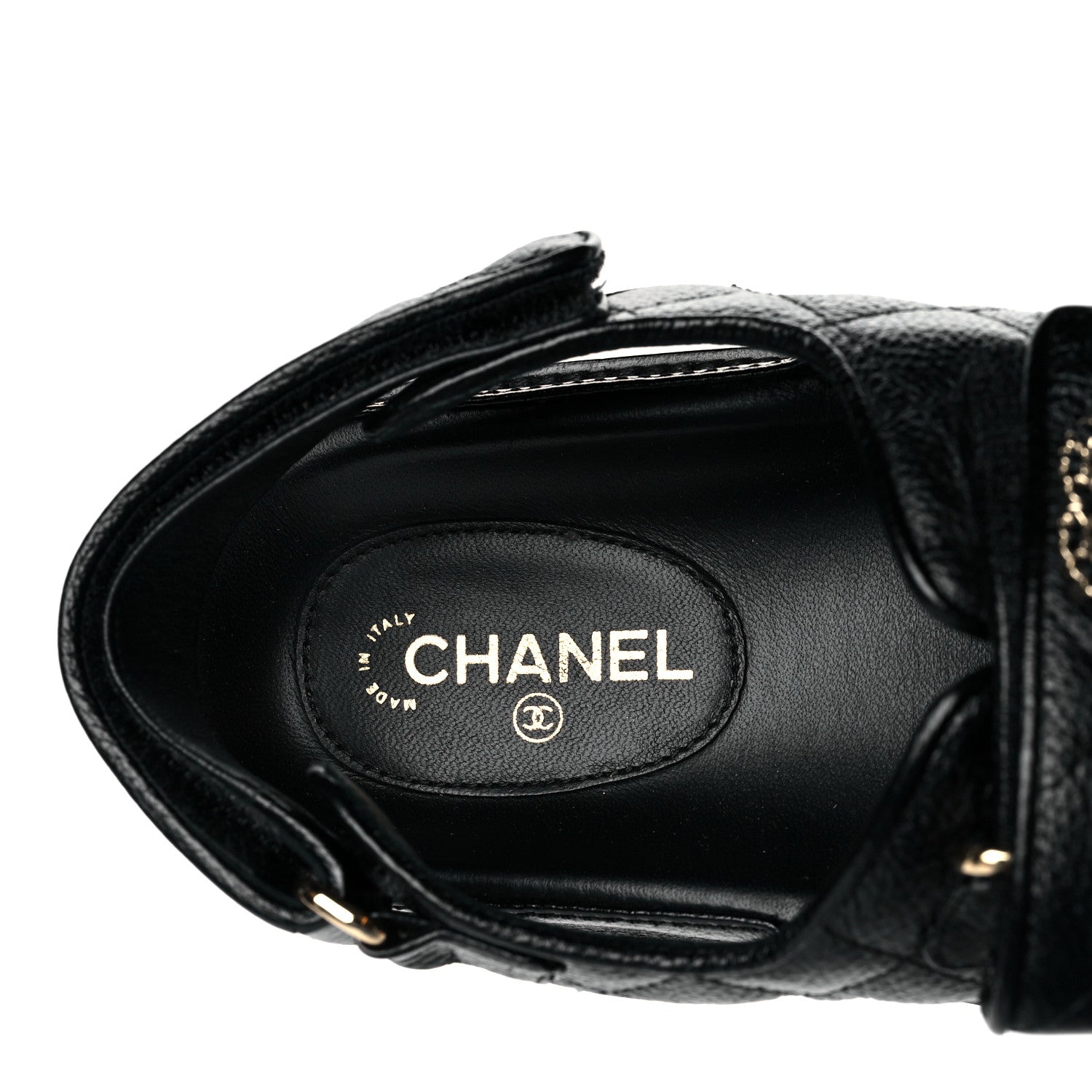 Chanel Grained Calfskin Velcro Dad Sandals 40 Black 7 of 12