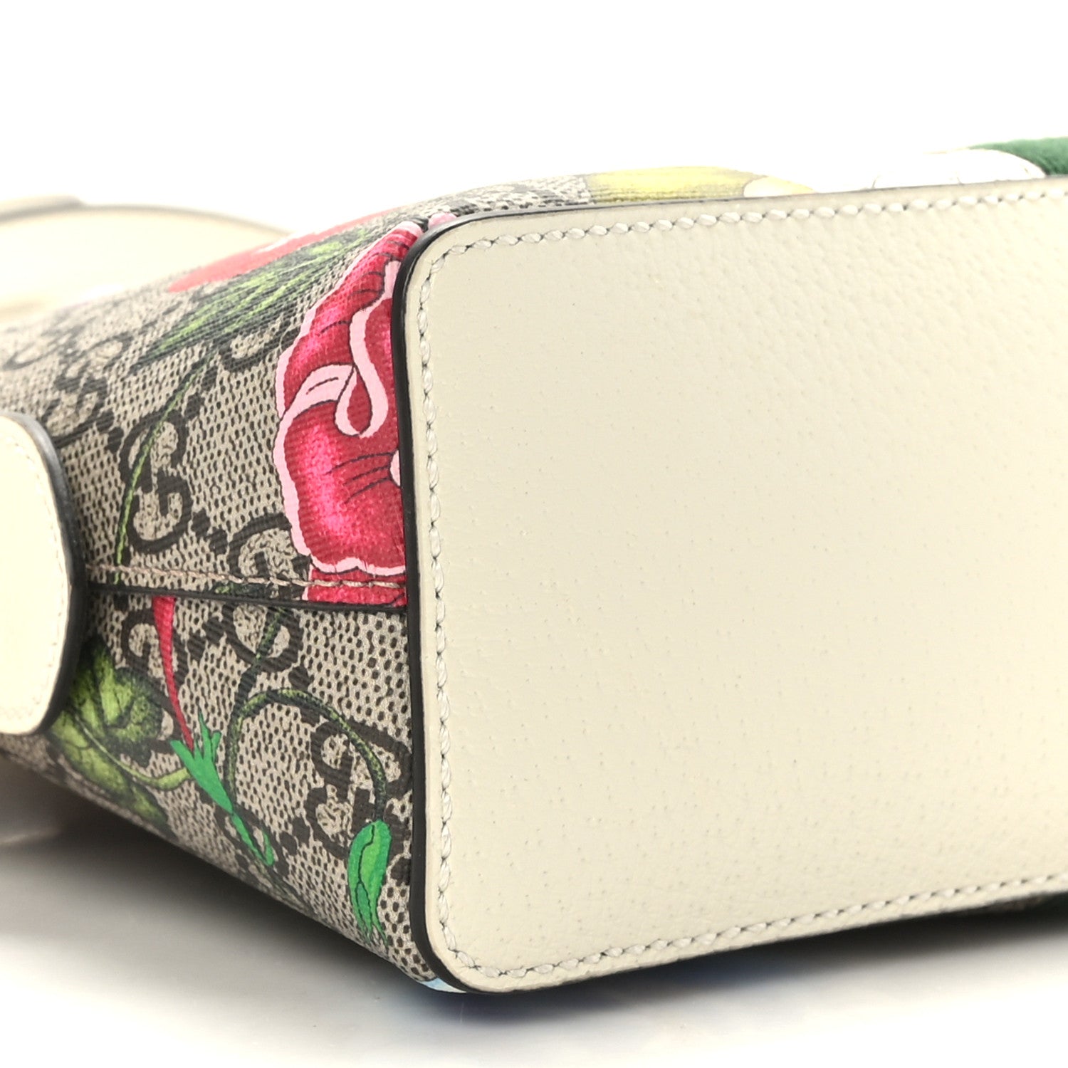 Gucci GG Supreme Monogram Flora Web GG Small Ophidia Dome Shoulder Bag White 8 of 9
