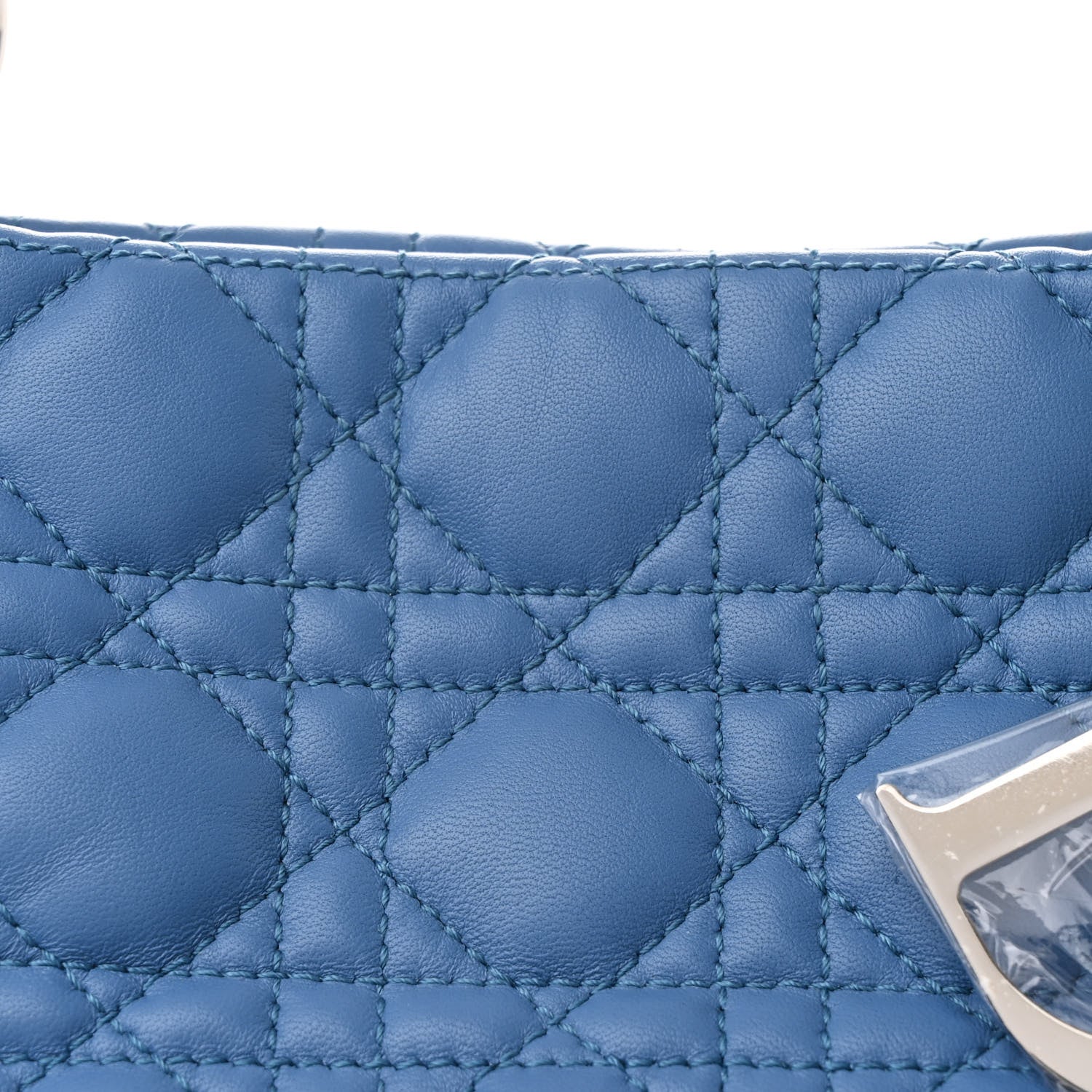 Christian Dior Lambskin Cannage Large Dior Soft Shopping Tote Blue 9 of 12