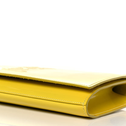 Saint Laurent Patent Calfskin Monogram Large Belle De Jour Clutch Yellow 9 of 9