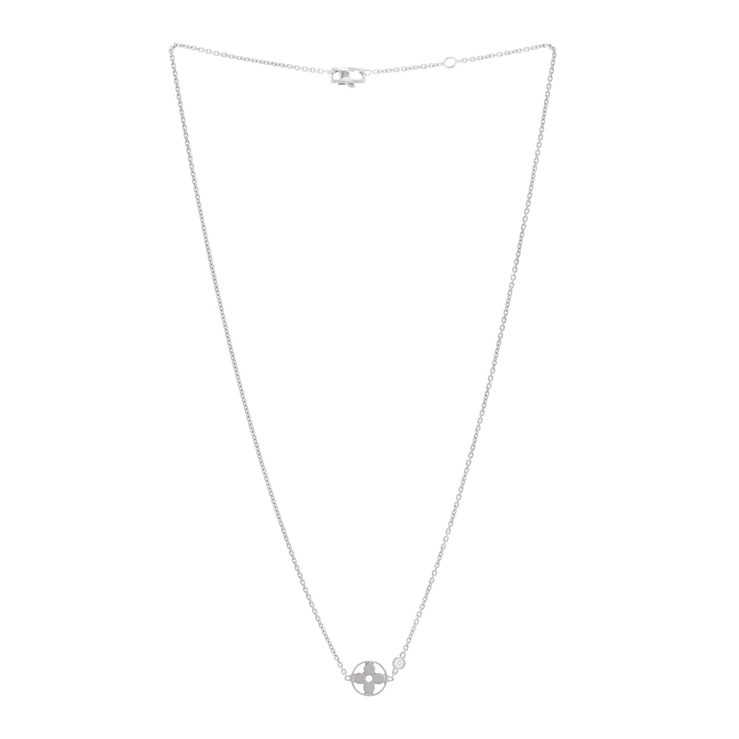 18K White Gold Diamond Idylle Blossom Pendant Necklace