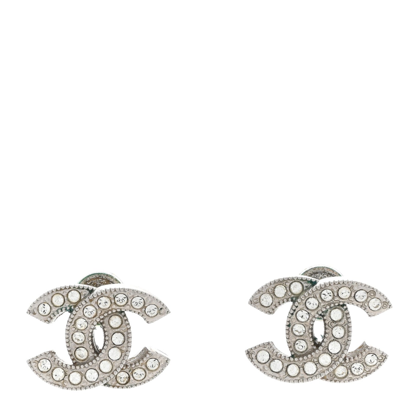 Crystal CC Earrings Silver