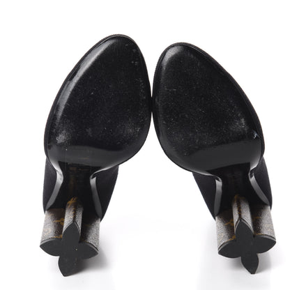 Louis Vuitton Monogram Stretch Fabric Silhouette Ankle Boots 38 Black 6 of 8