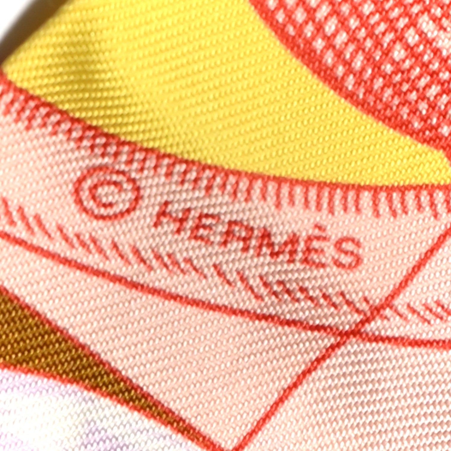 Hermes Silk Cavalleria D'Etriers Twilly Ocre Rose Vif Vert 3 of 6
