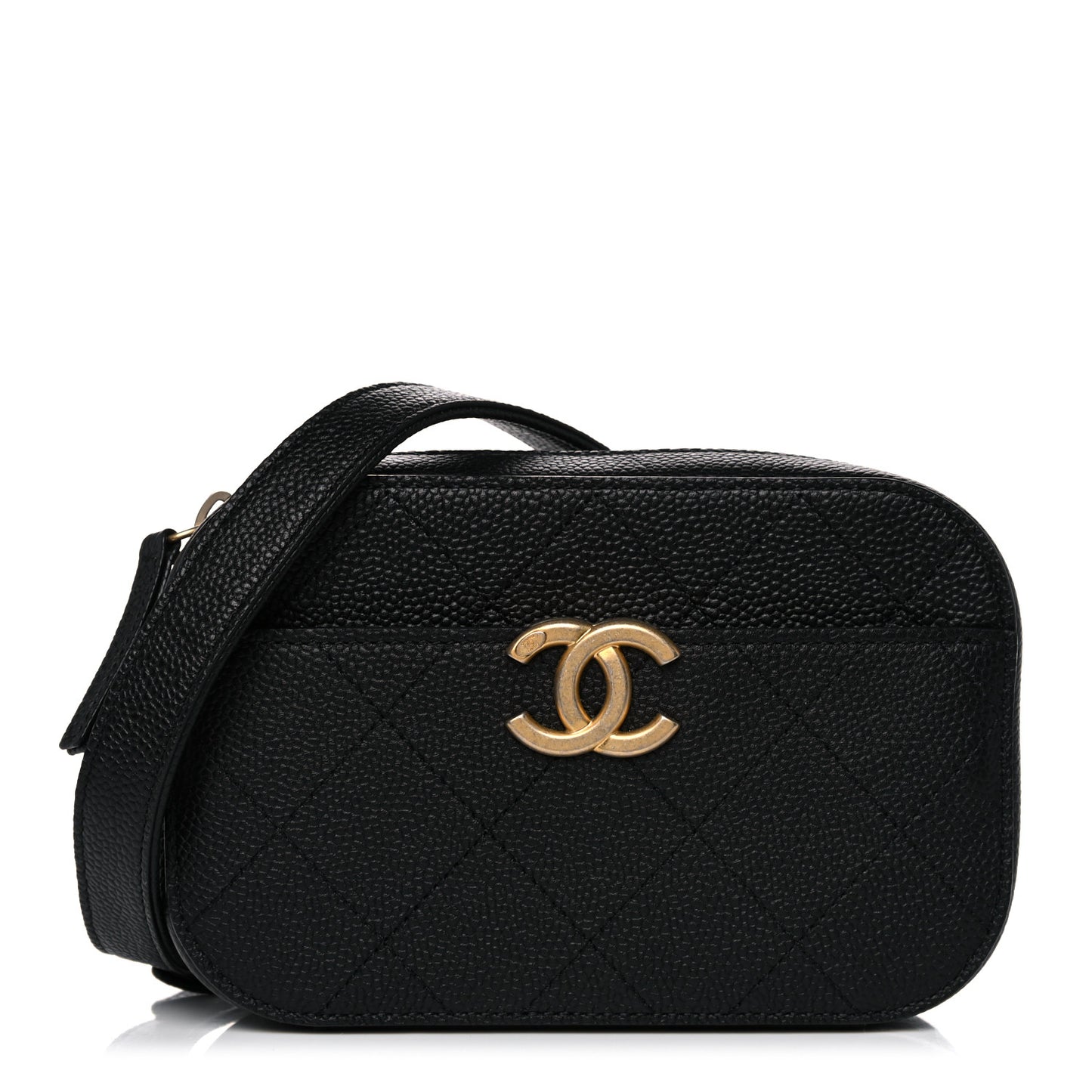 Caviar Quilted Waist Bag Black