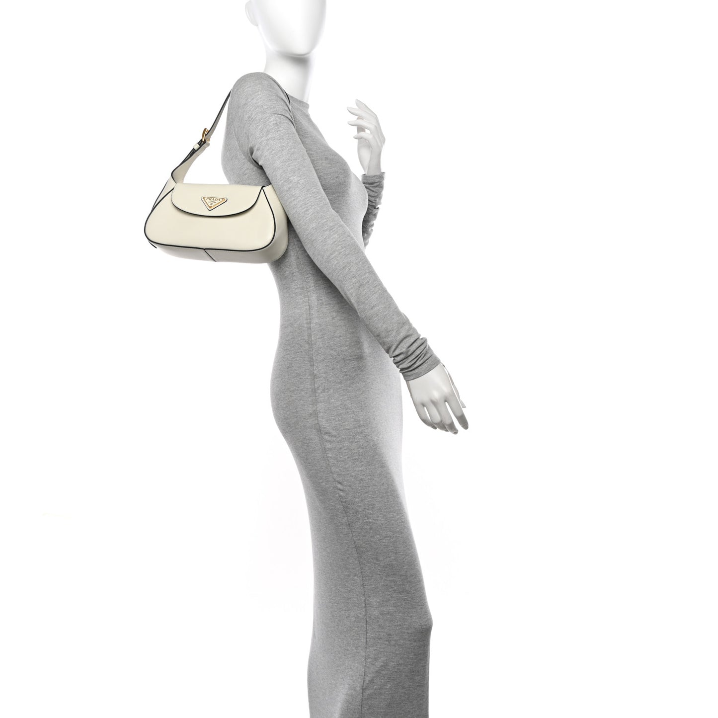 Spazzolato Flap Shoulder Bag White