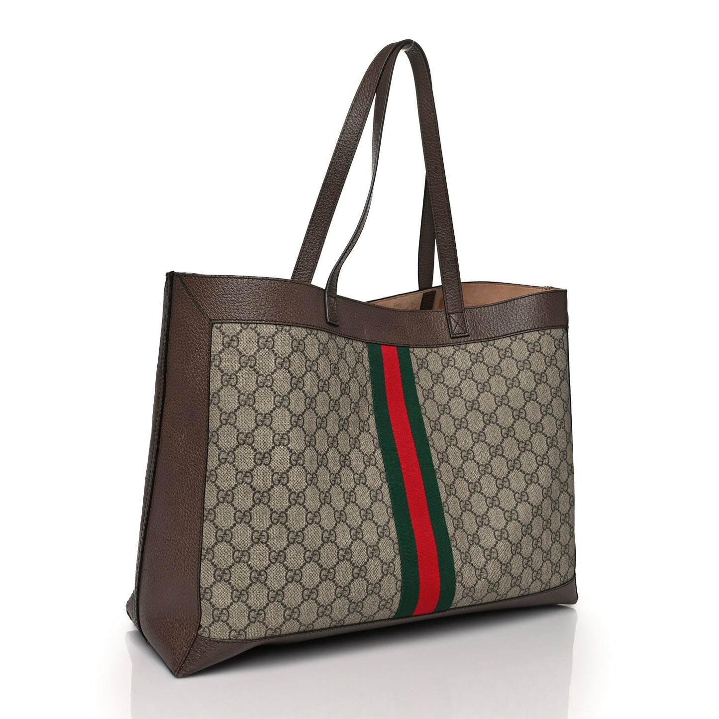 GG Supreme Monogram Web Ophidia Tote Brown