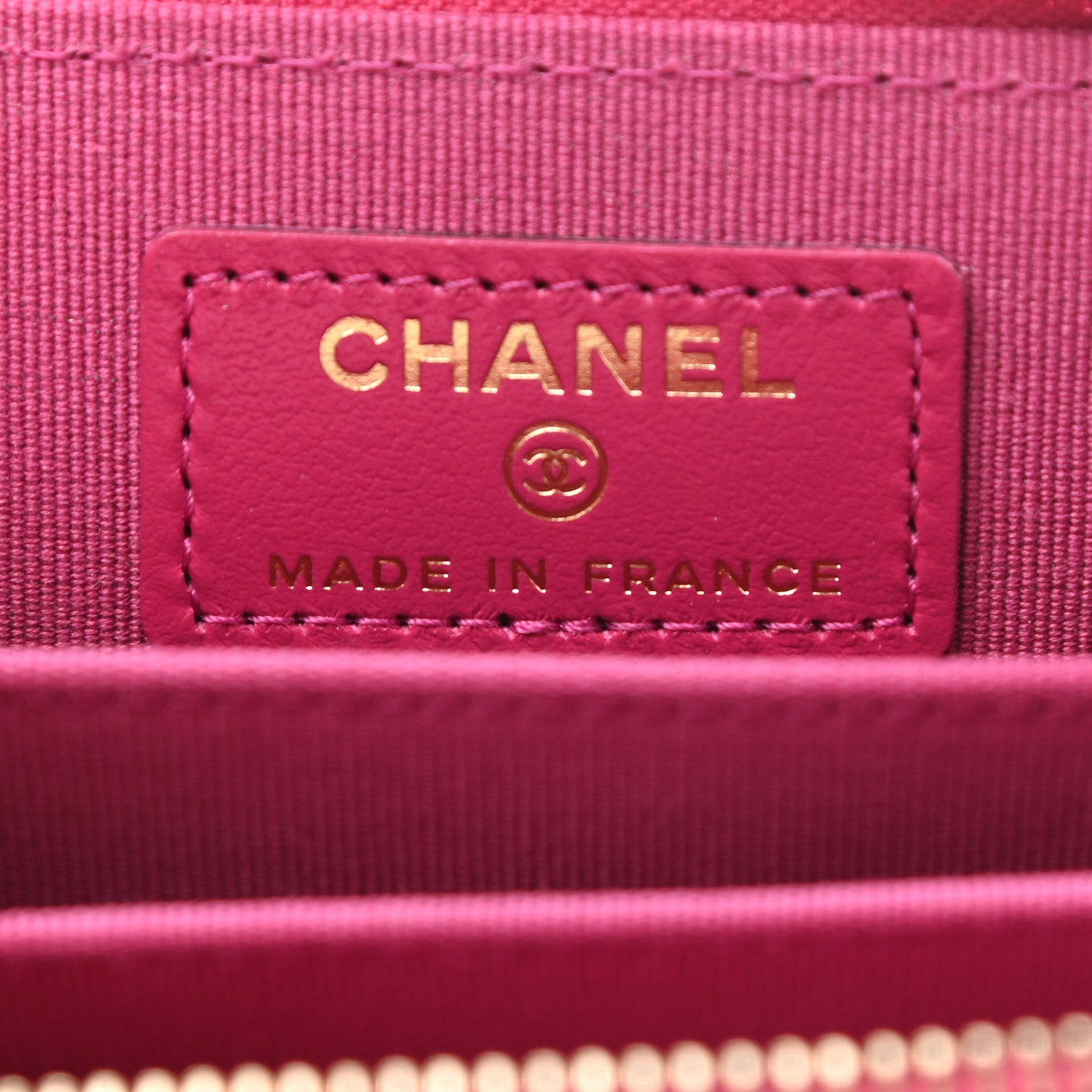 Chanel Caviar Quilted Zip Coin Purse Dark Pink 6 of 8