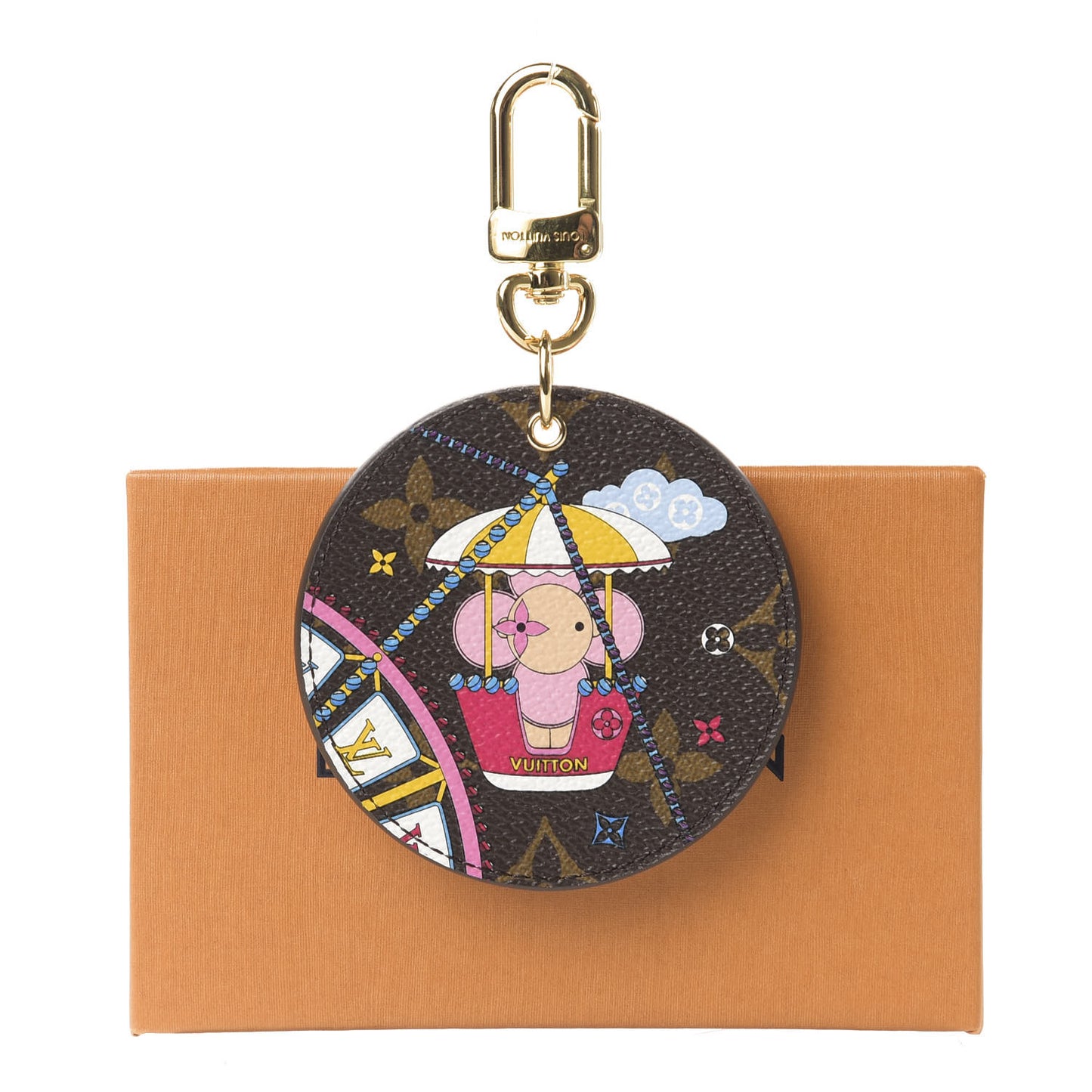 Monogram 2020 Christmas Animation Big Wheel Bag Charm Key Ring Rose Ballerine