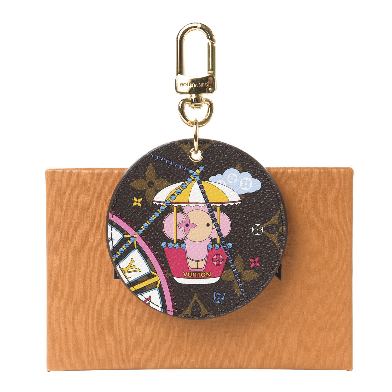 Louis Vuitton Monogram 2020 Christmas Animation Big Wheel Bag Charm Key Ring Rose Ballerine 4 of 4