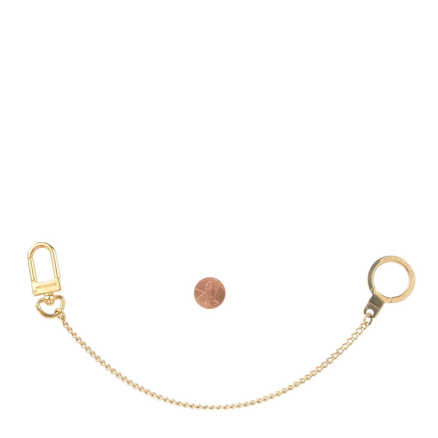 Metal Pochette Extender Key Ring Chain Gold