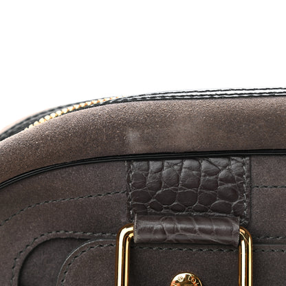 Louis Vuitton Suede Stamped Havane Bowler GM Grey 12 of 12