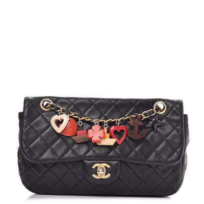 Chanel Lambskin Quilted Medium Cruise Charm Single Flap Black 1 of 18