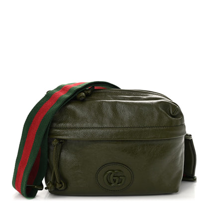 Gucci Piuma Lux Energy Web Monochrome Double G Crossbody Bag Military Wood 1 of 9
