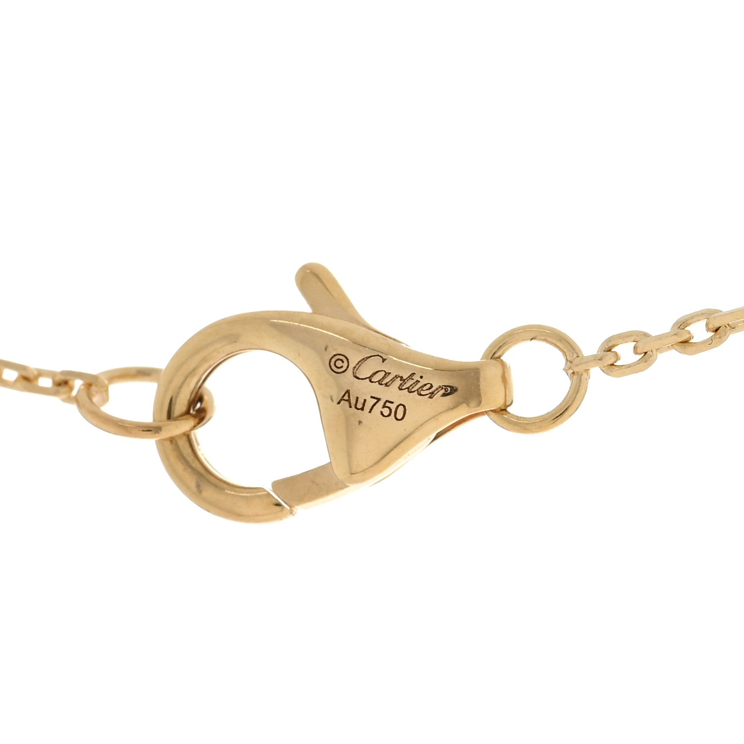 Cartier 18K Yellow Gold Diamond Mother of Pearl XS Amulette de Cartier Pendant Necklace 4 of 5