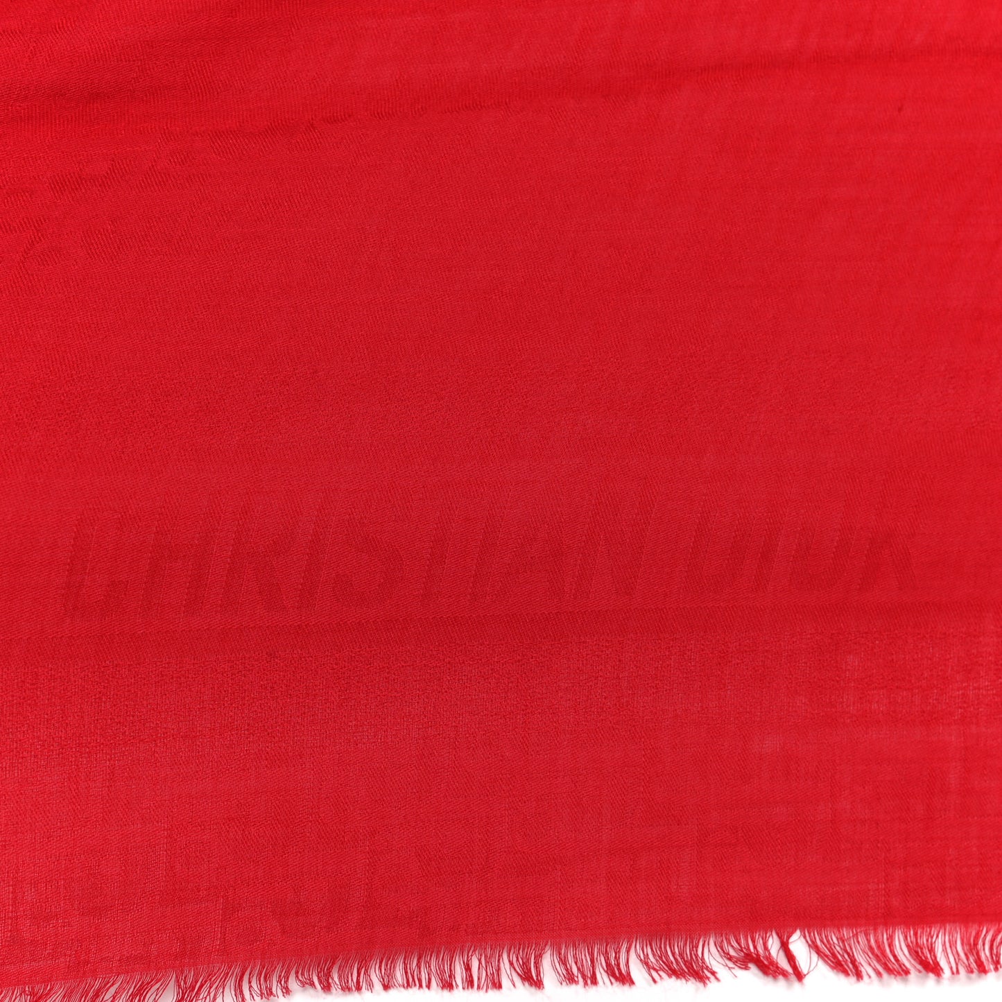 Wool Silk Oblique Shawl Red
