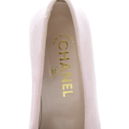 Chanel Suede Goatskin CC Cap Toe Pumps 39.5 Pink 6 of 12