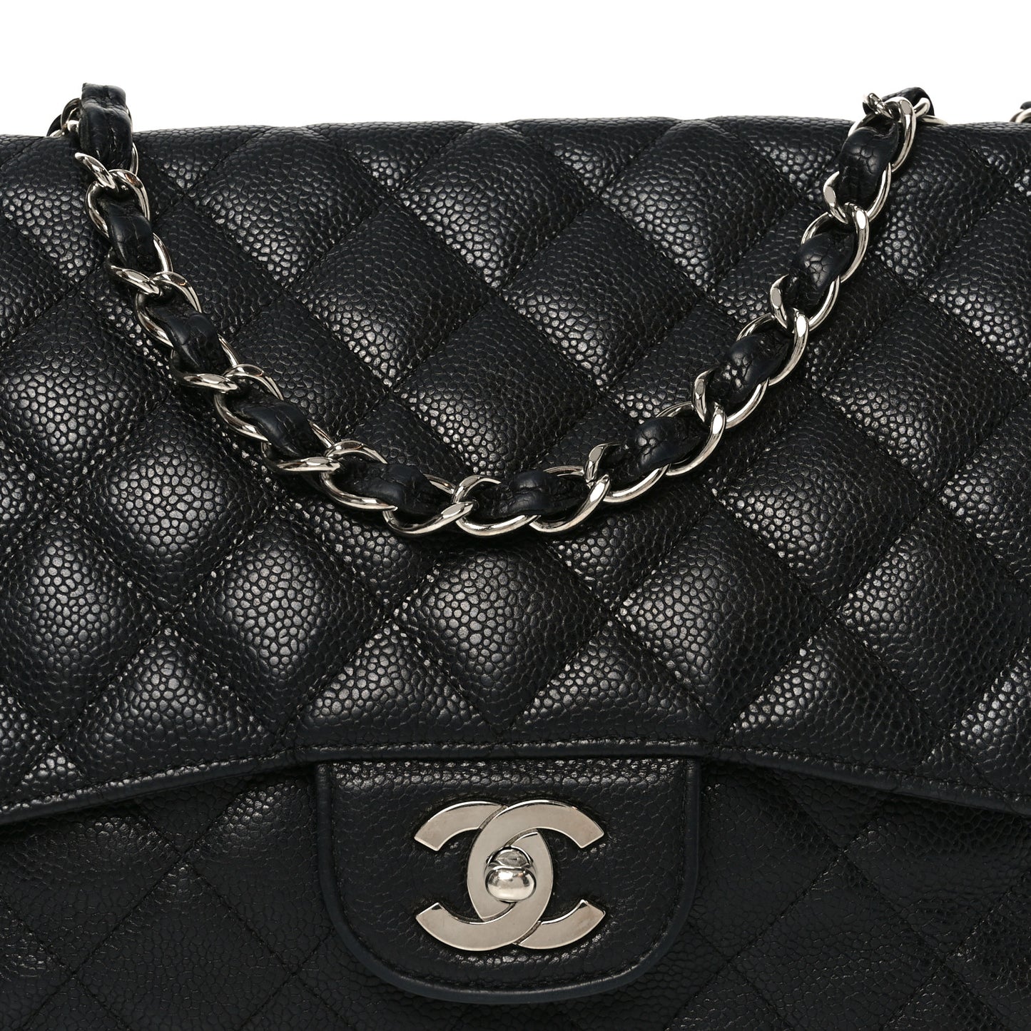 Caviar Quilted Jumbo Single Flap Black