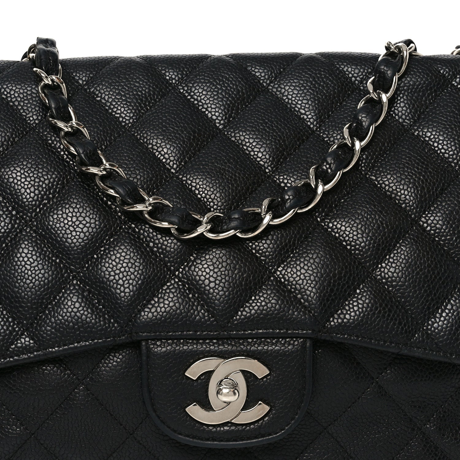 Chanel Caviar Quilted Jumbo Single Flap Black 8 of 10