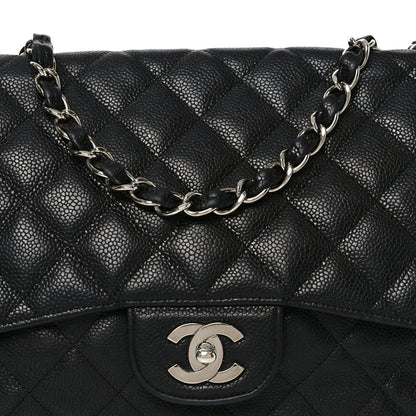 Chanel Caviar Quilted Jumbo Single Flap Black 8 of 10