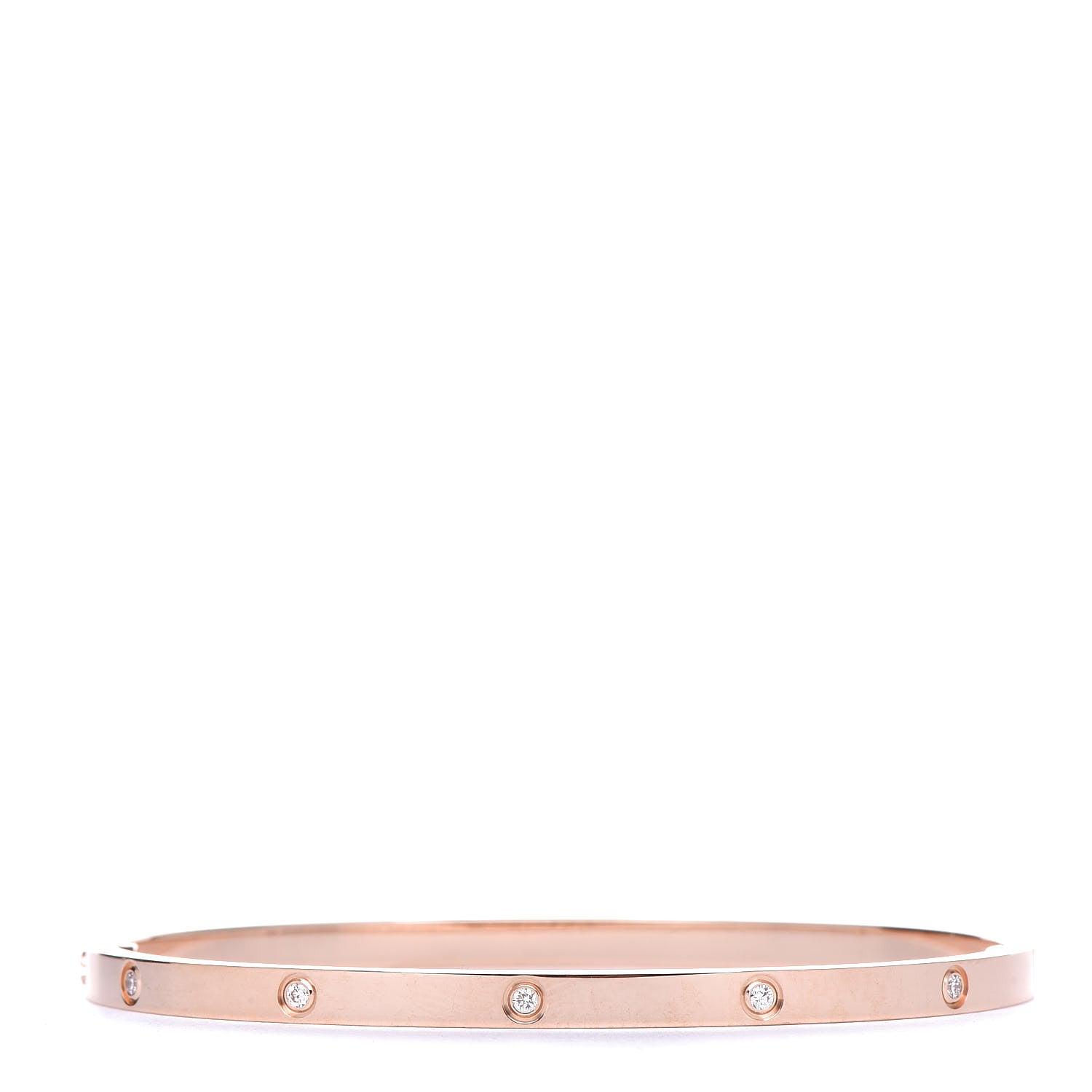 Cartier 18K Pink Gold 10 Diamond Small LOVE Bracelet 18 3 of 6
