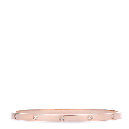 Cartier 18K Pink Gold 10 Diamond Small LOVE Bracelet 18 3 of 6