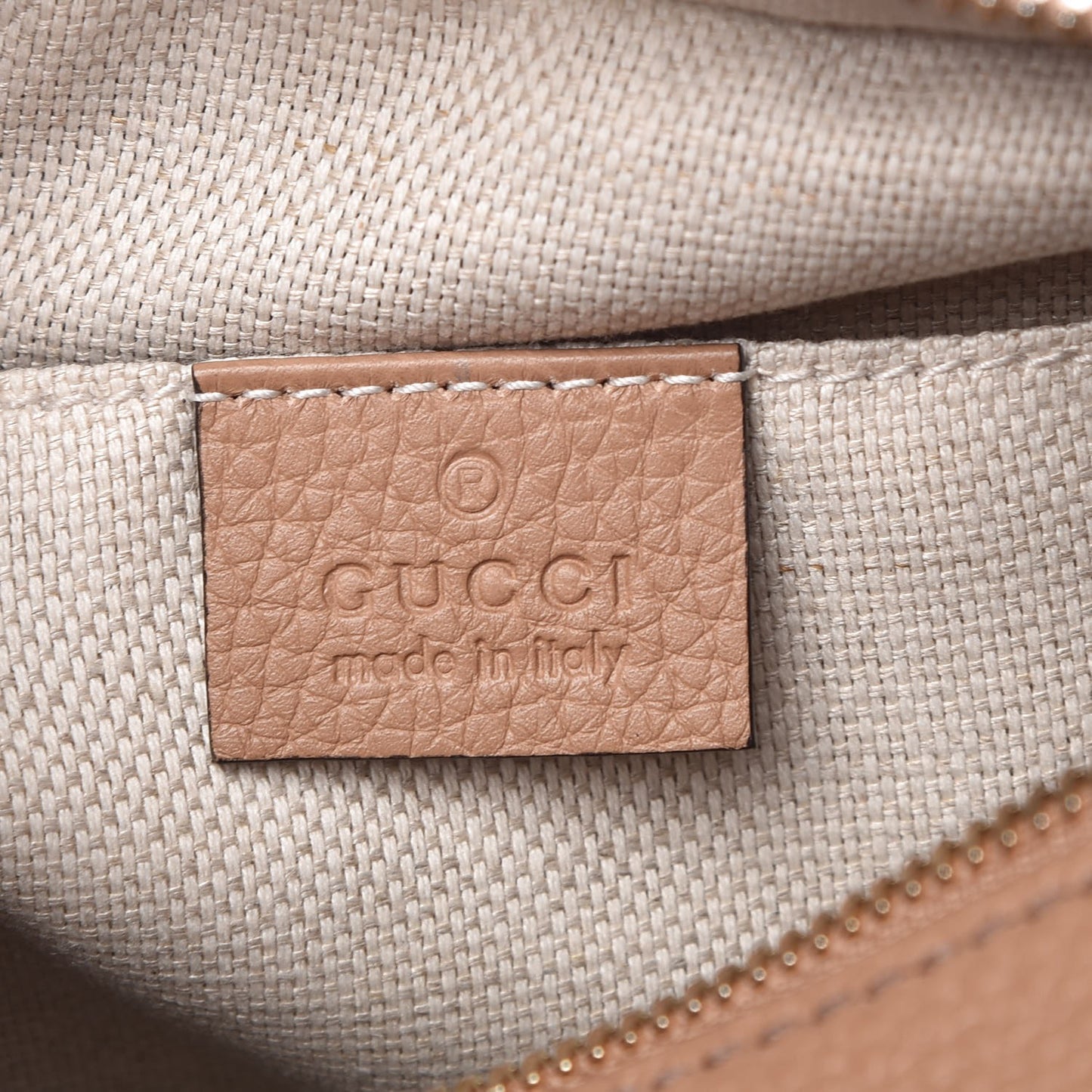 Pebbled Calfskin Small Soho Disco Bag Camelia