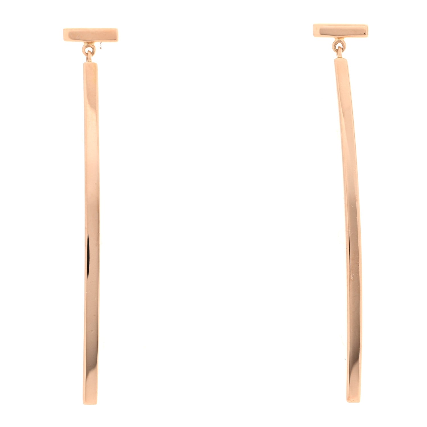 Tiffany 18K Rose Gold T Bar Earrings 1 of 5