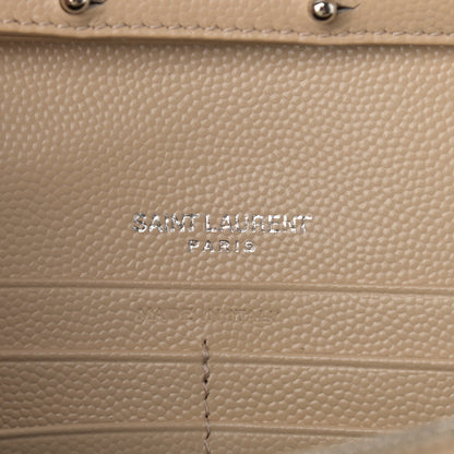 Saint Laurent Grain De Poudre Matelasse Chevron Monogram Chain Wallet Nude Powder 6 of 9