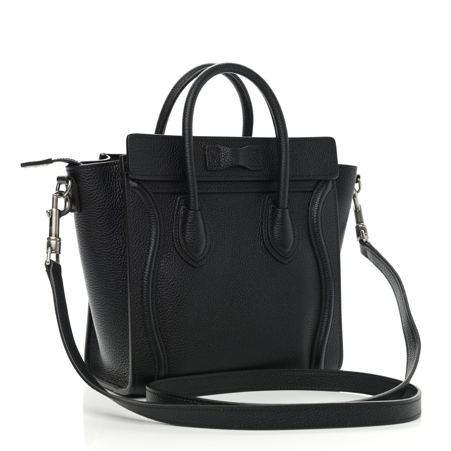 Drummed Calfskin Nano Luggage Black
