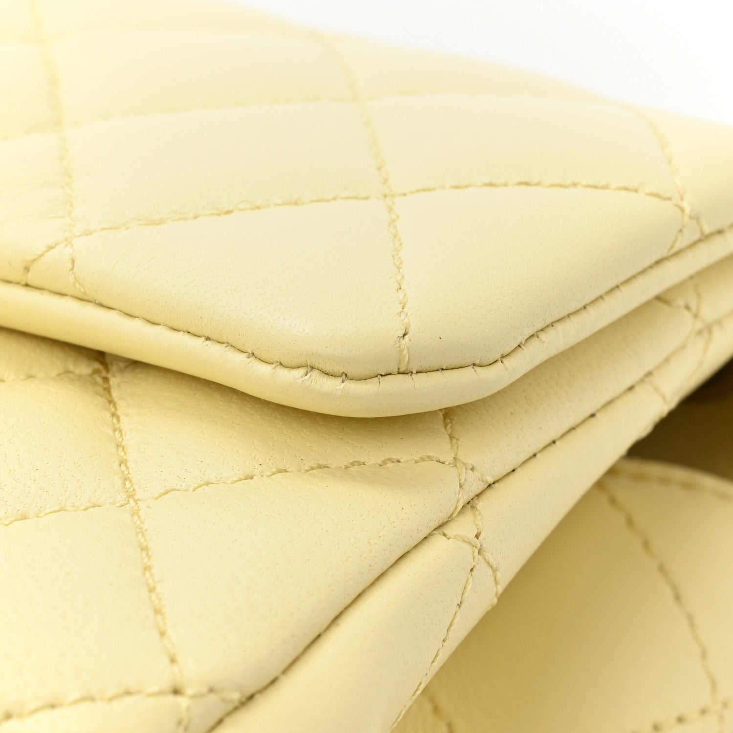 Chanel Lambskin Quilted Mini Rectangular Sweet Camellia Flap Yellow 11 of 14