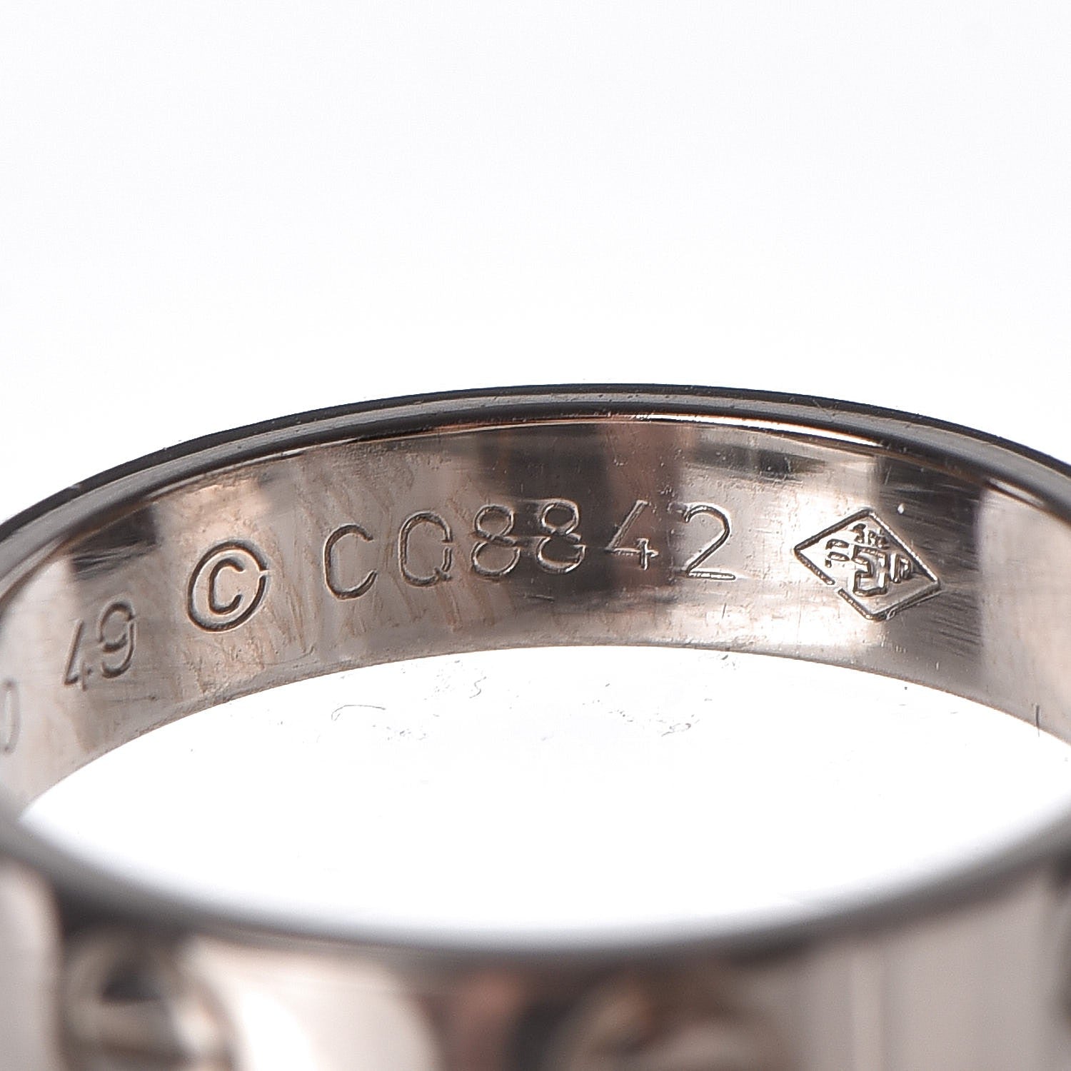 Cartier 18K White Gold 4mm LOVE Wedding Band Ring 49 4.75 7 of 7