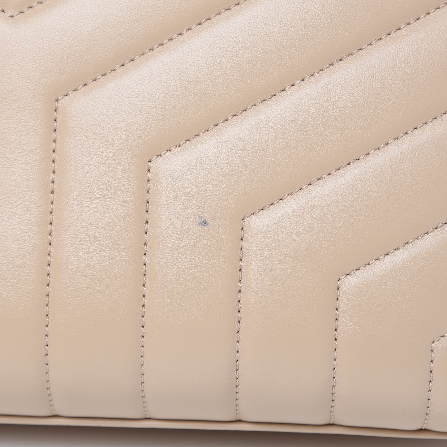 Calfskin Y Quilted Monogram Medium Loulou Chain Satchel Nude Powder