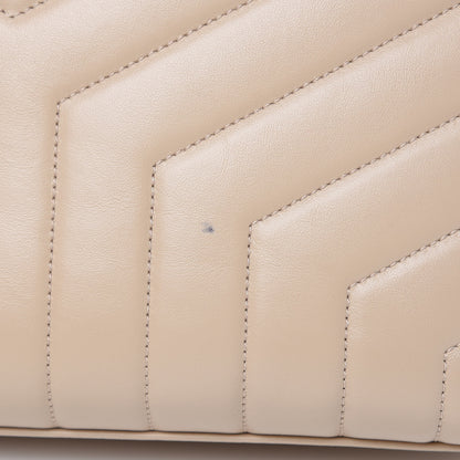 Saint Laurent Calfskin Y Quilted Monogram Medium Loulou Chain Satchel Nude Powder 11 of 12