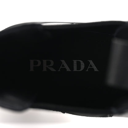 Prada Spazzolato Rois Triangle Monolith Chelsea 55mm Boots 35.5 Black 8 of 9