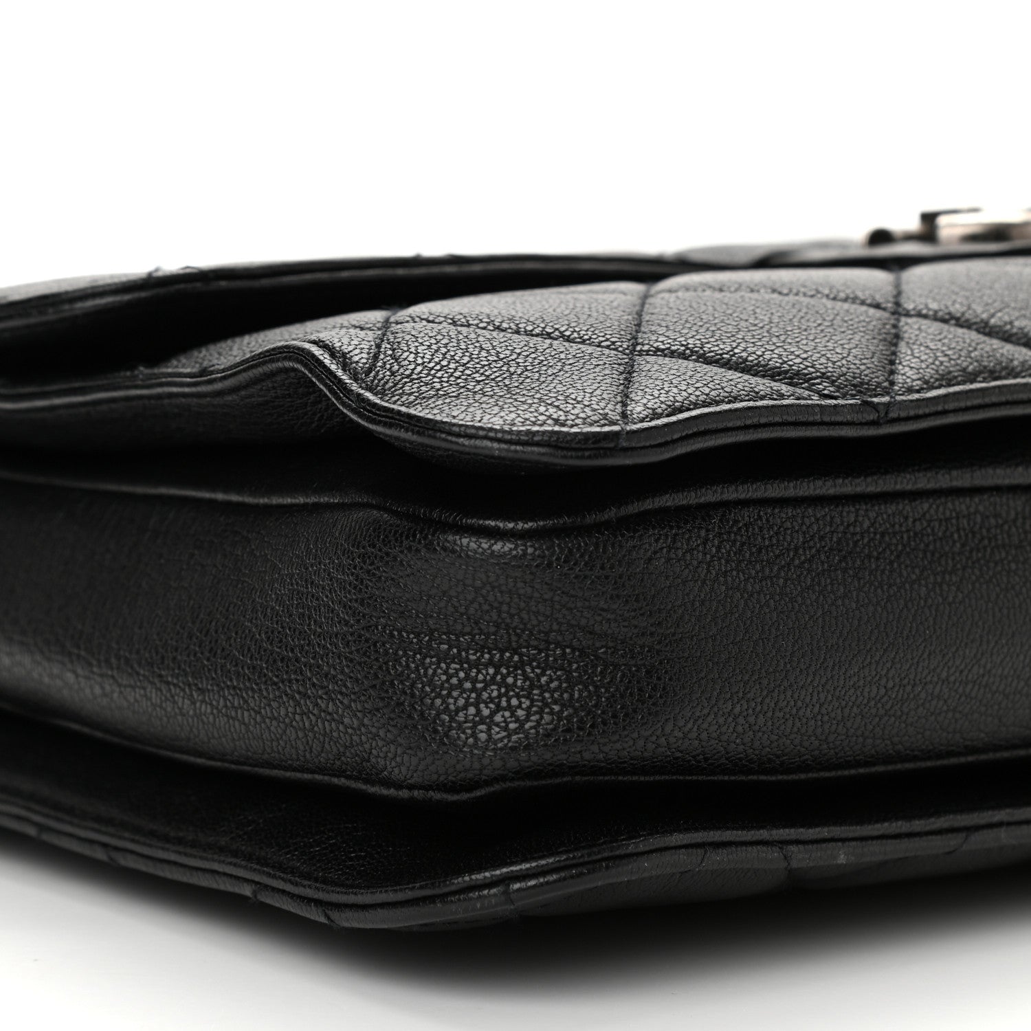 Chanel Goatskin Quilted Large Perfect Edge Flap Black 8 of 9