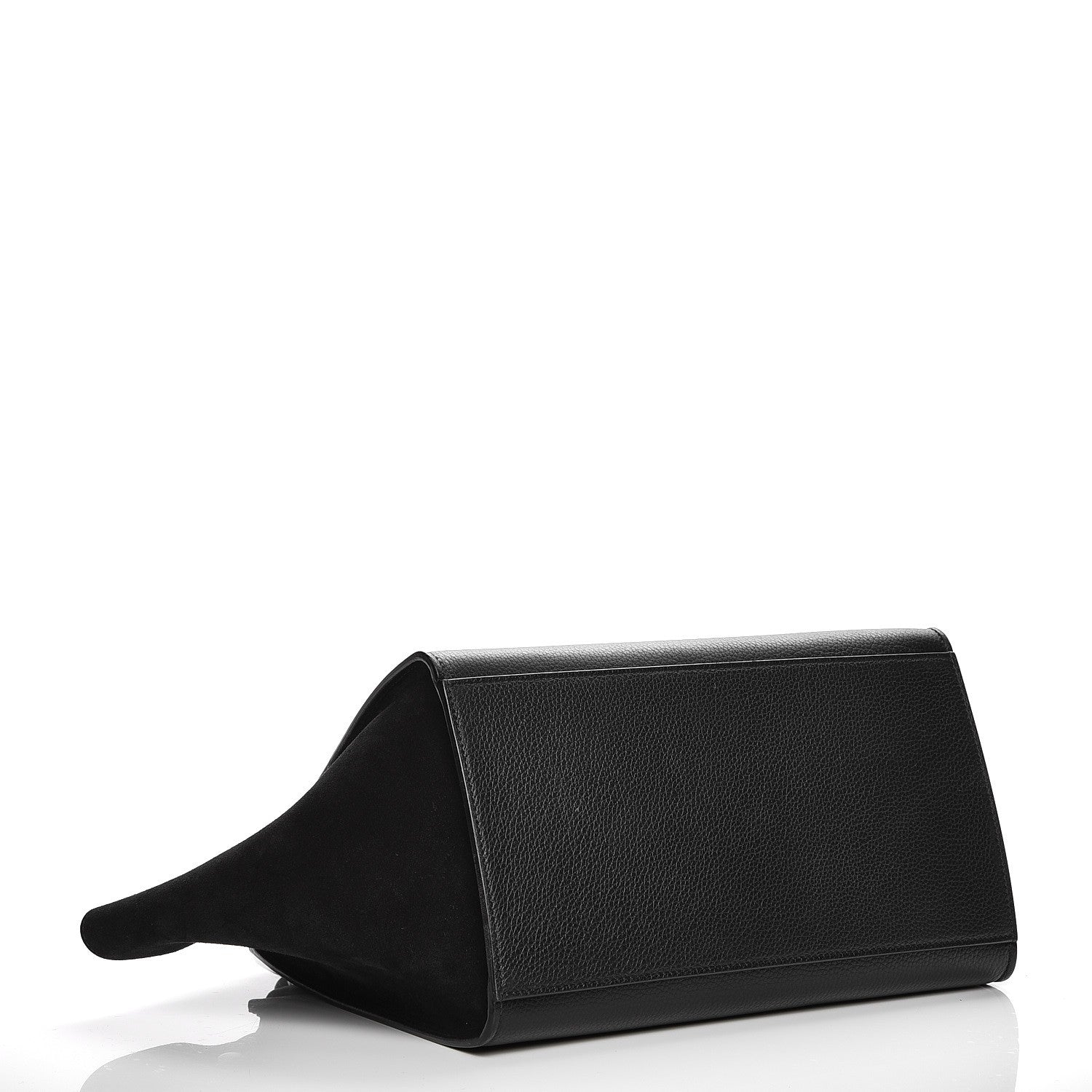 Celine Drummed Calfskin Suede Small Trapeze Black 5 of 8