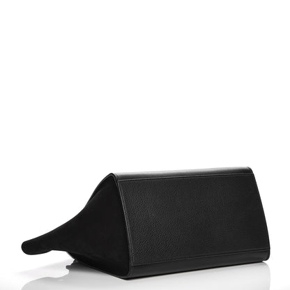 Celine Drummed Calfskin Suede Small Trapeze Black 5 of 8