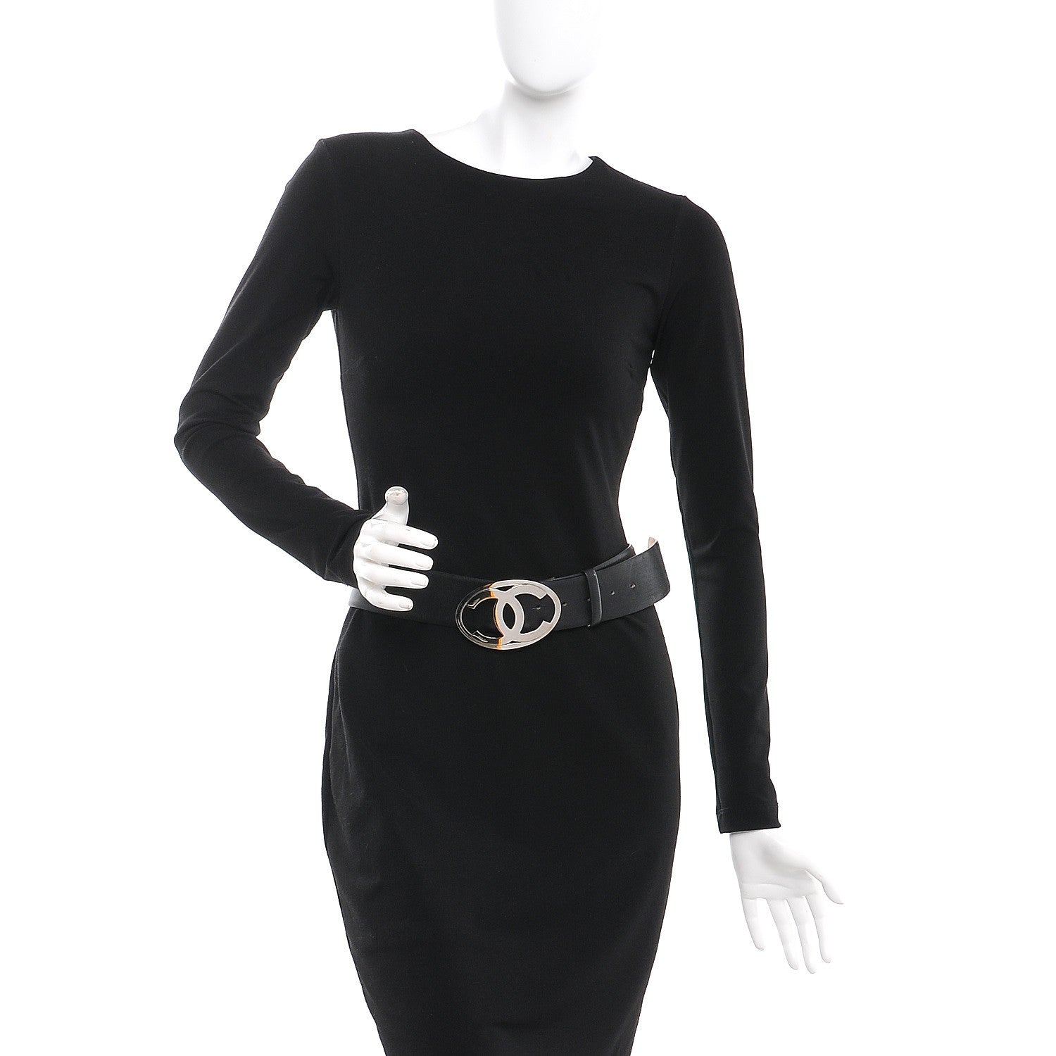 Chanel Calfskin CC Belt 85 34 Black 2 of 9