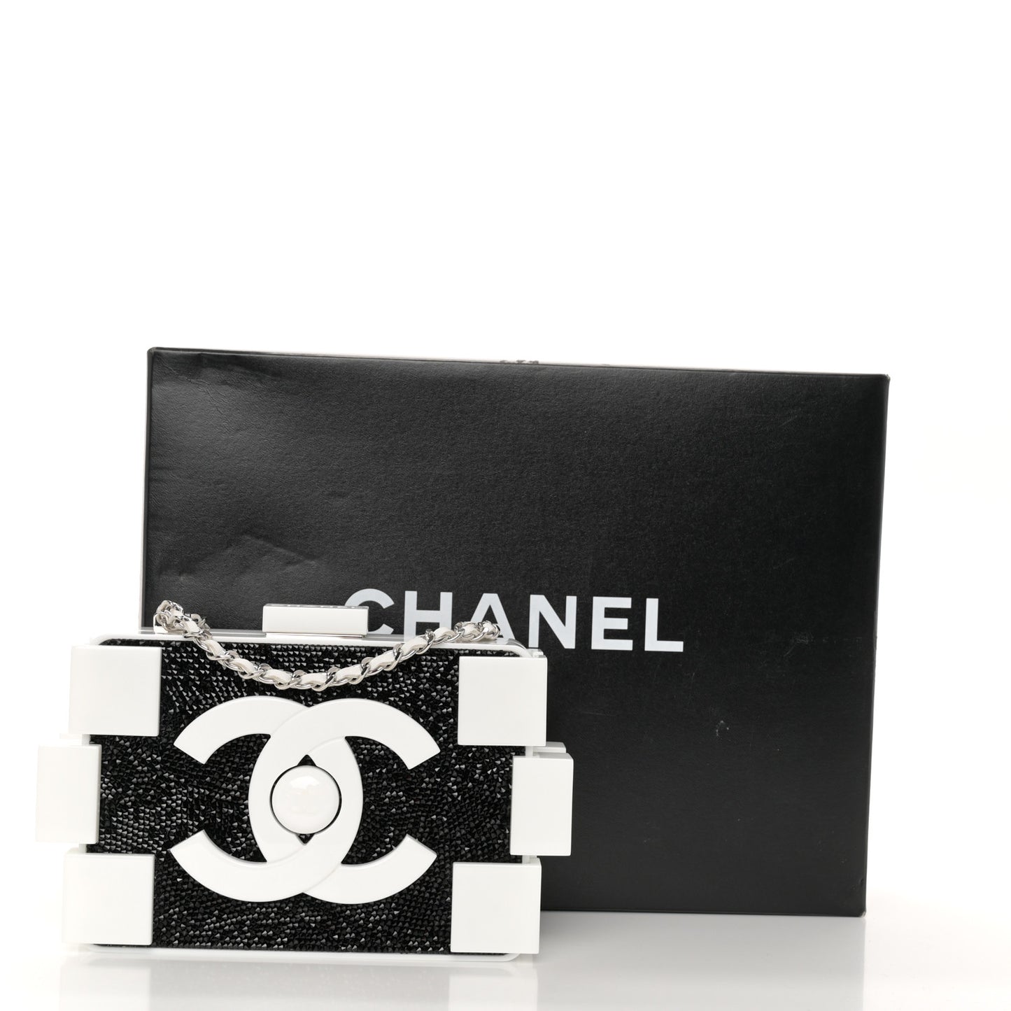 Plexiglass Crystal Lego Clutch White Black
